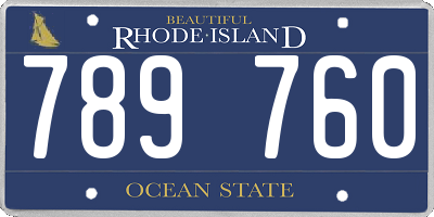 RI license plate 789760