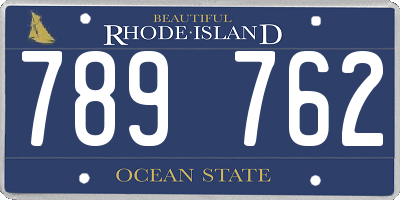 RI license plate 789762