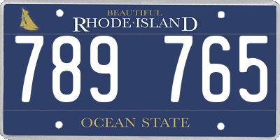 RI license plate 789765