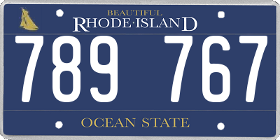 RI license plate 789767