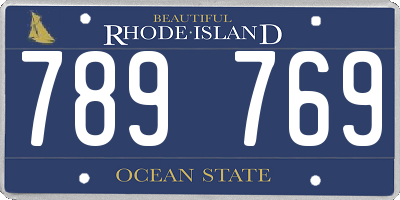 RI license plate 789769
