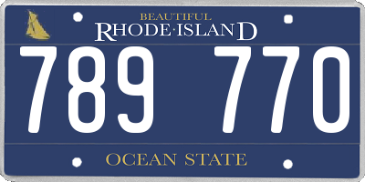 RI license plate 789770