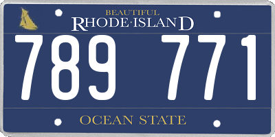 RI license plate 789771