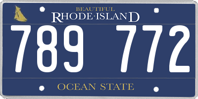 RI license plate 789772
