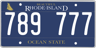 RI license plate 789777