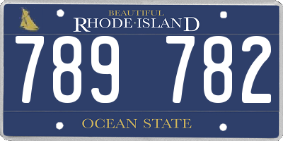 RI license plate 789782