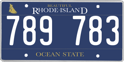 RI license plate 789783