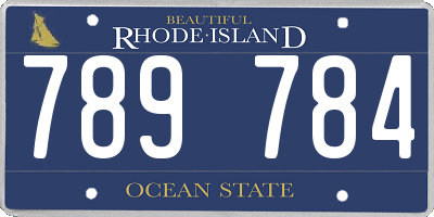 RI license plate 789784