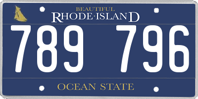 RI license plate 789796
