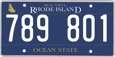 RI license plate 789801