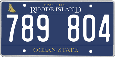 RI license plate 789804