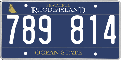 RI license plate 789814