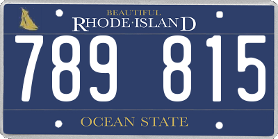 RI license plate 789815