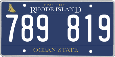 RI license plate 789819