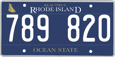 RI license plate 789820