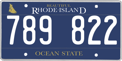 RI license plate 789822