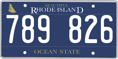 RI license plate 789826
