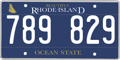 RI license plate 789829