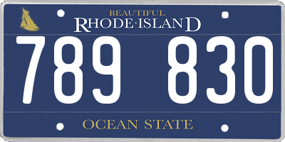 RI license plate 789830