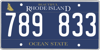 RI license plate 789833