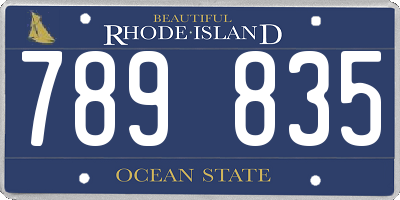 RI license plate 789835
