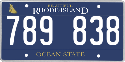 RI license plate 789838
