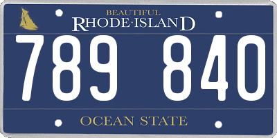 RI license plate 789840
