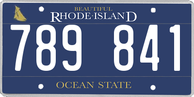 RI license plate 789841
