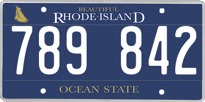 RI license plate 789842