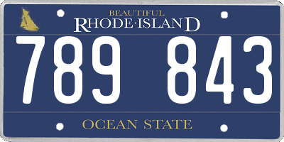 RI license plate 789843
