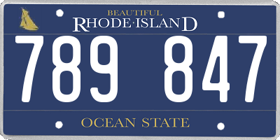 RI license plate 789847