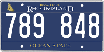 RI license plate 789848