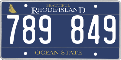 RI license plate 789849
