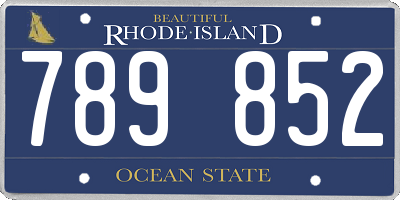 RI license plate 789852
