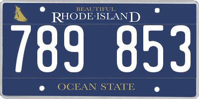 RI license plate 789853