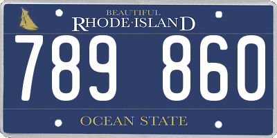 RI license plate 789860