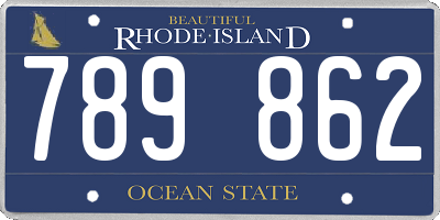 RI license plate 789862