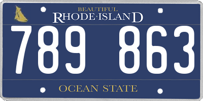 RI license plate 789863