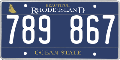 RI license plate 789867