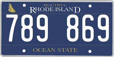 RI license plate 789869