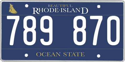 RI license plate 789870