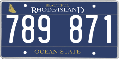 RI license plate 789871