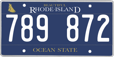 RI license plate 789872