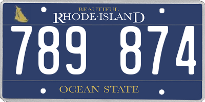 RI license plate 789874