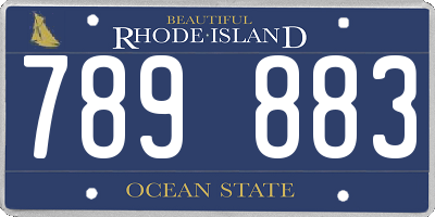 RI license plate 789883