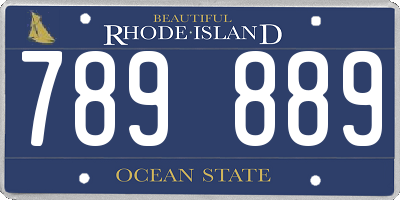 RI license plate 789889