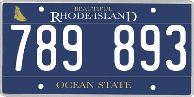 RI license plate 789893