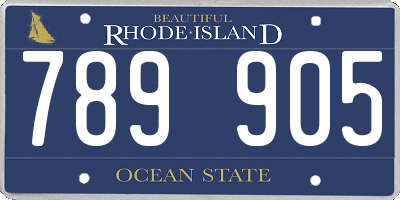 RI license plate 789905
