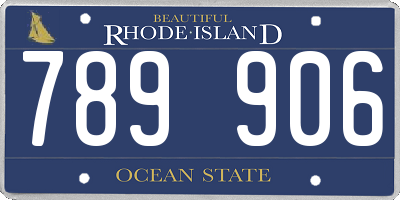 RI license plate 789906