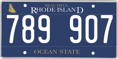 RI license plate 789907